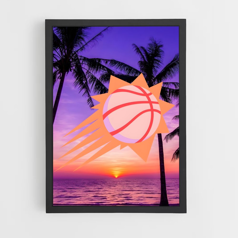 Poster Sunset Slam – affiche Basketball (vue 2)
